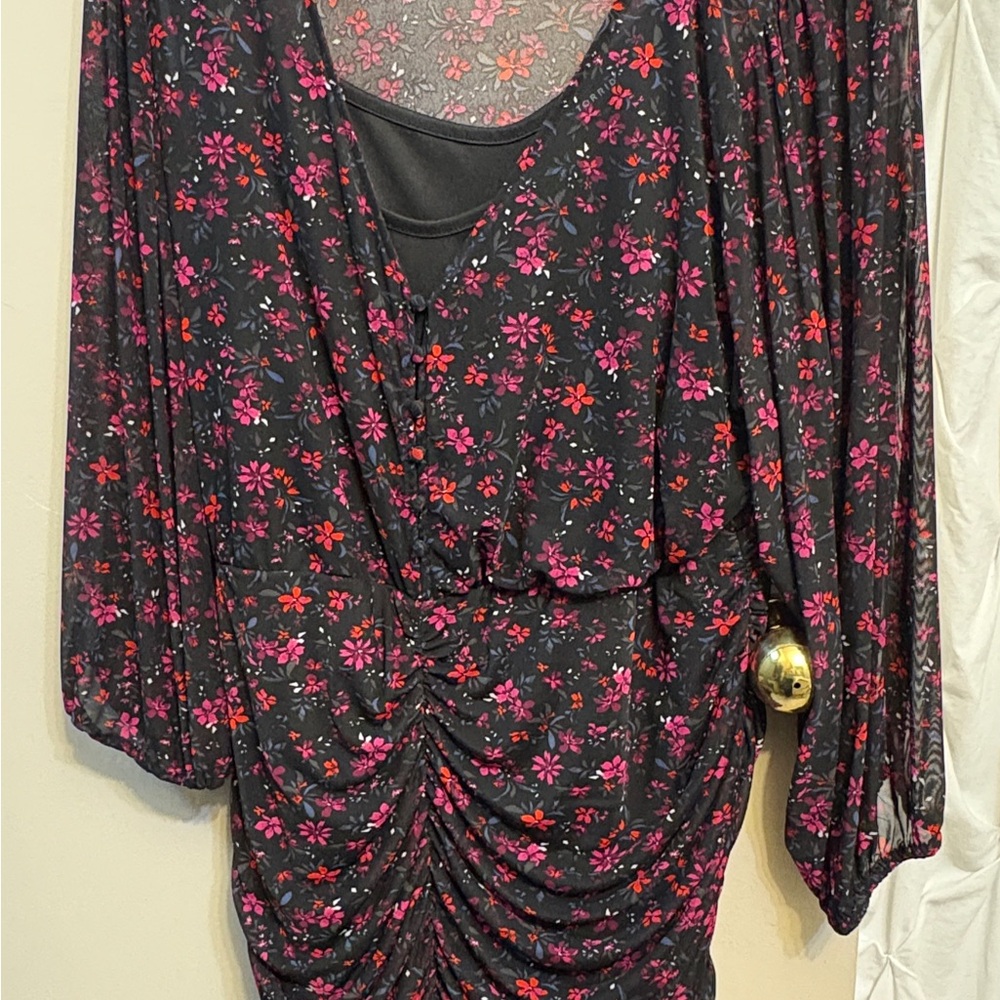 Torrid Black and Pink Floral Maxi Dress